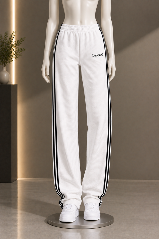 Leopard Rib Track Pants Women